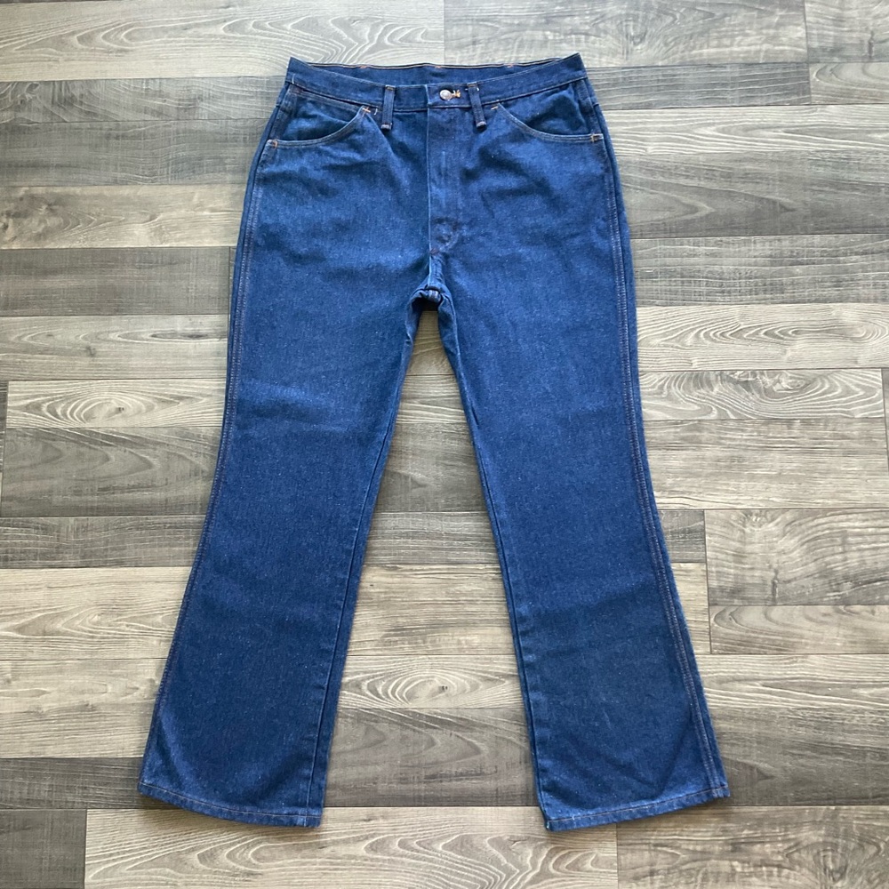 36x30 VTG Maverick Bootcut Jeans Men’s Blue Dark Wash Denim 3E96 DEN MADE IN USA